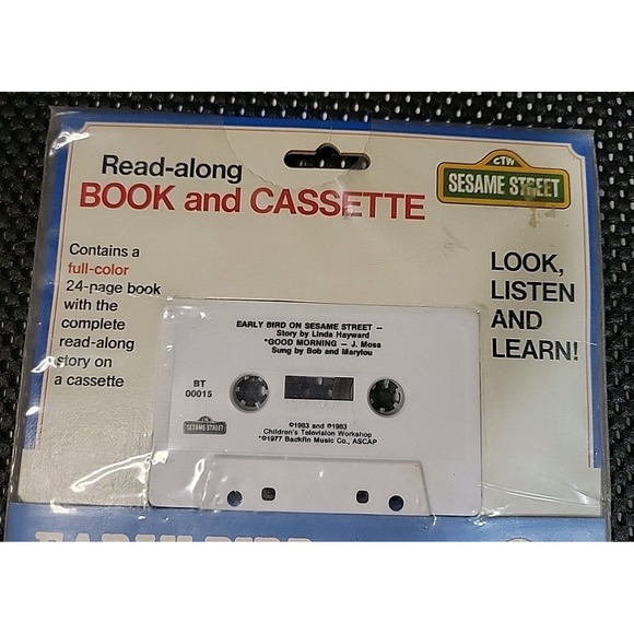 Vintage Early Bird on Sesame Street Read Along Book Story Cassette Tape Sealed - Picture 3 of 8